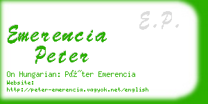 emerencia peter business card
